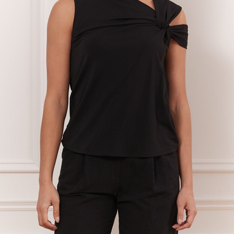 Matte Jersey Asymetric Knotted Top