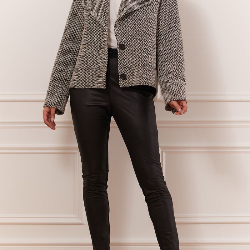 Manteau court col large