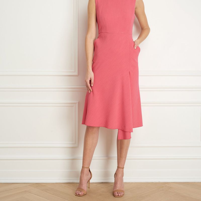 Power dress with cascade slit