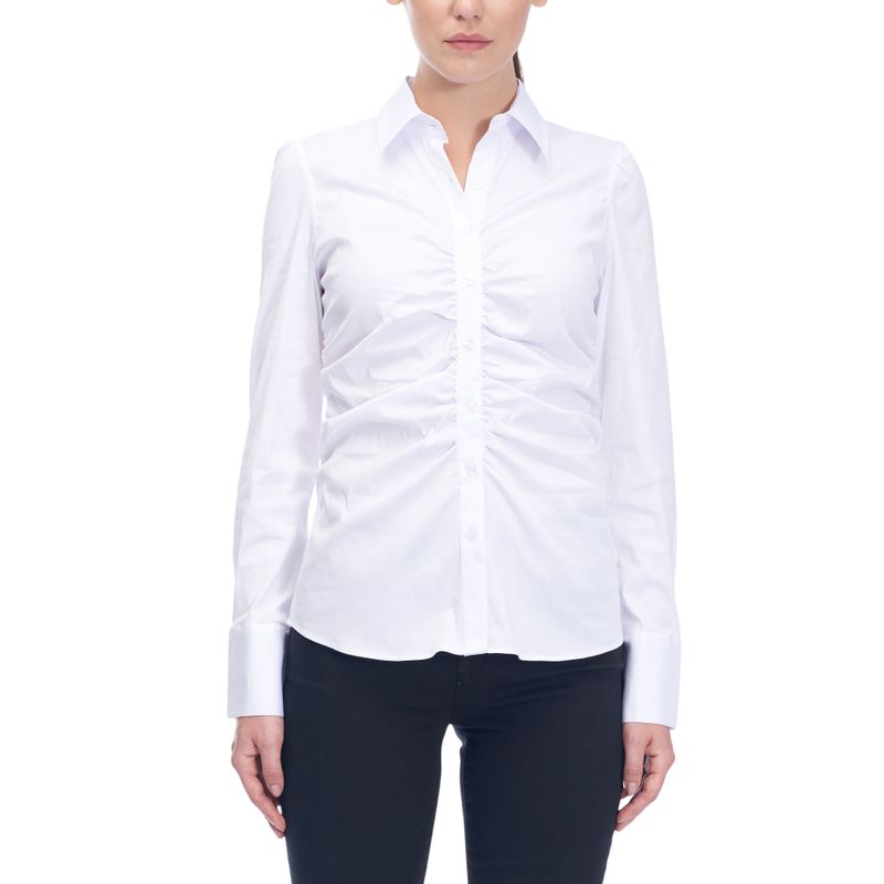 Poplin Roushed Blouse