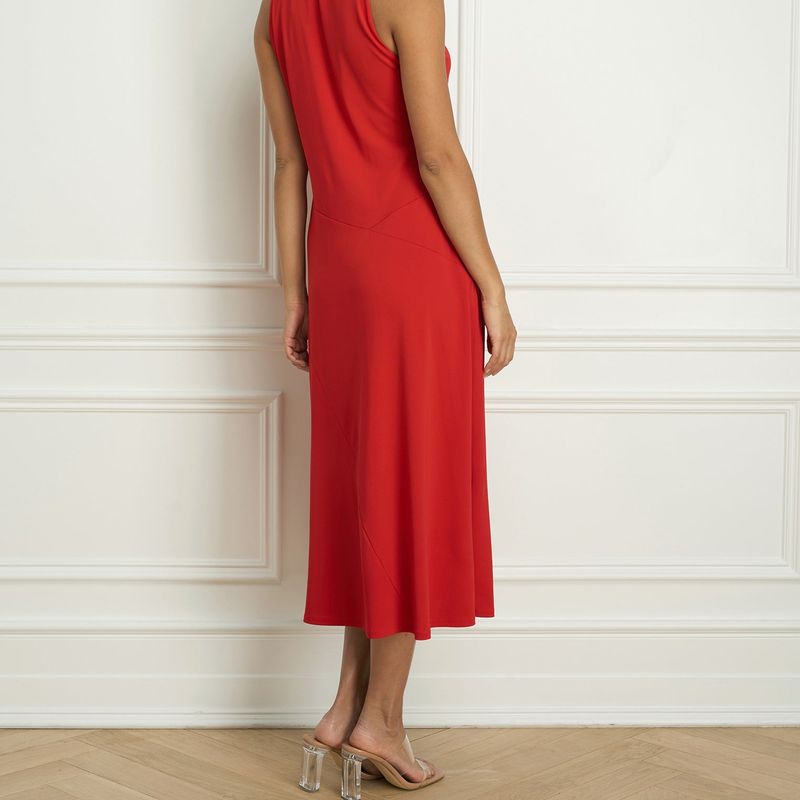 Sleeveless dress with panel cut skirt