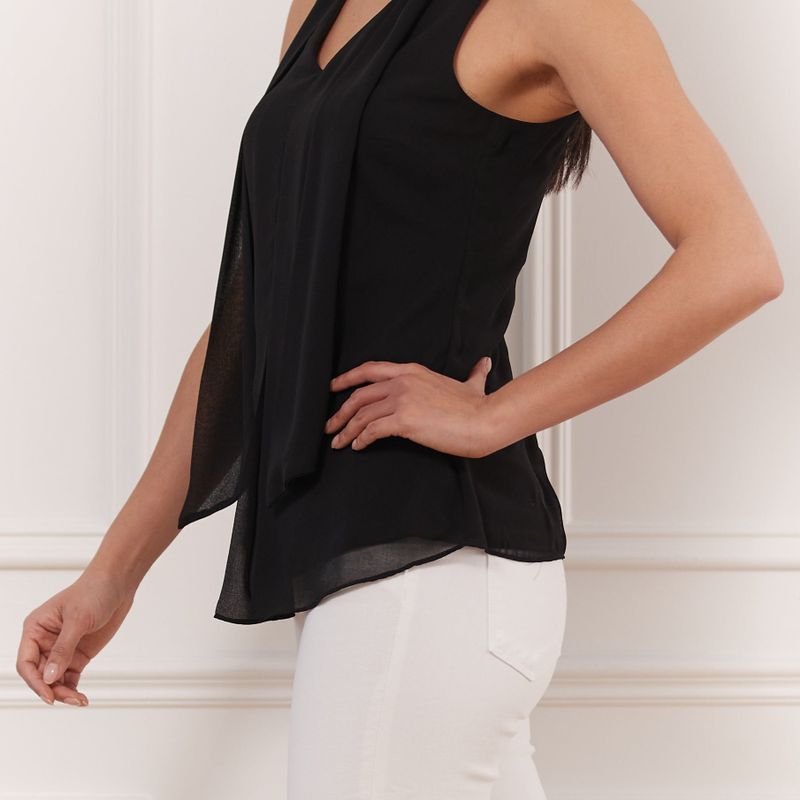 Sleeveless Top With Detachable Scarf