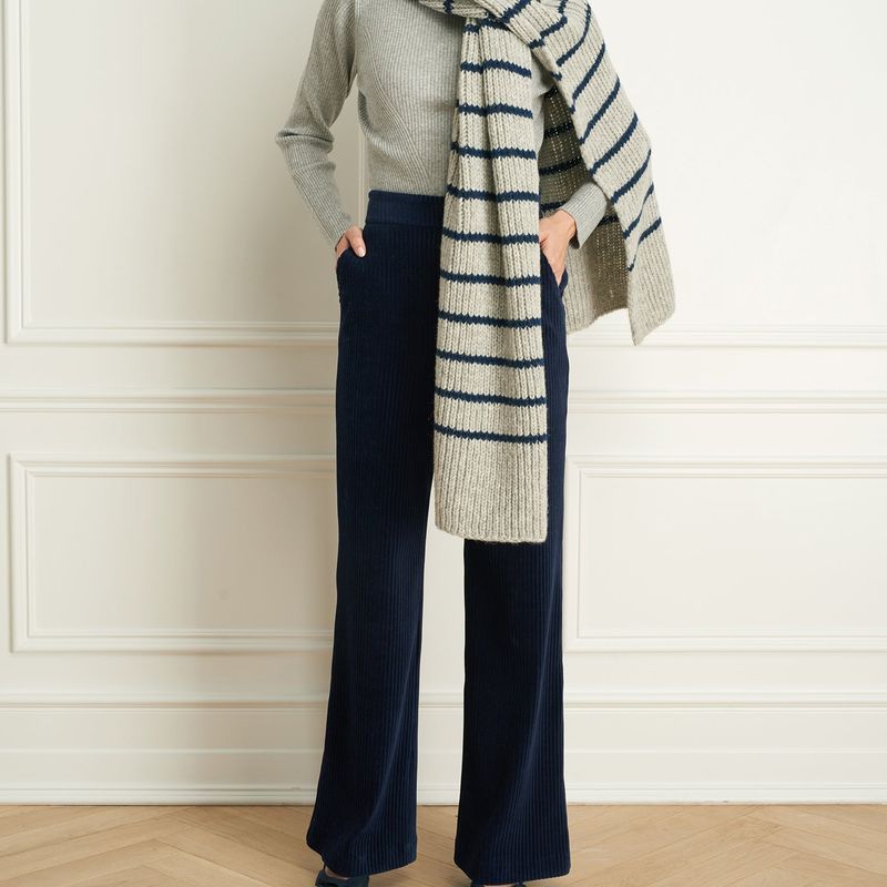 Foulard Rayé Alpaca Wool Blend