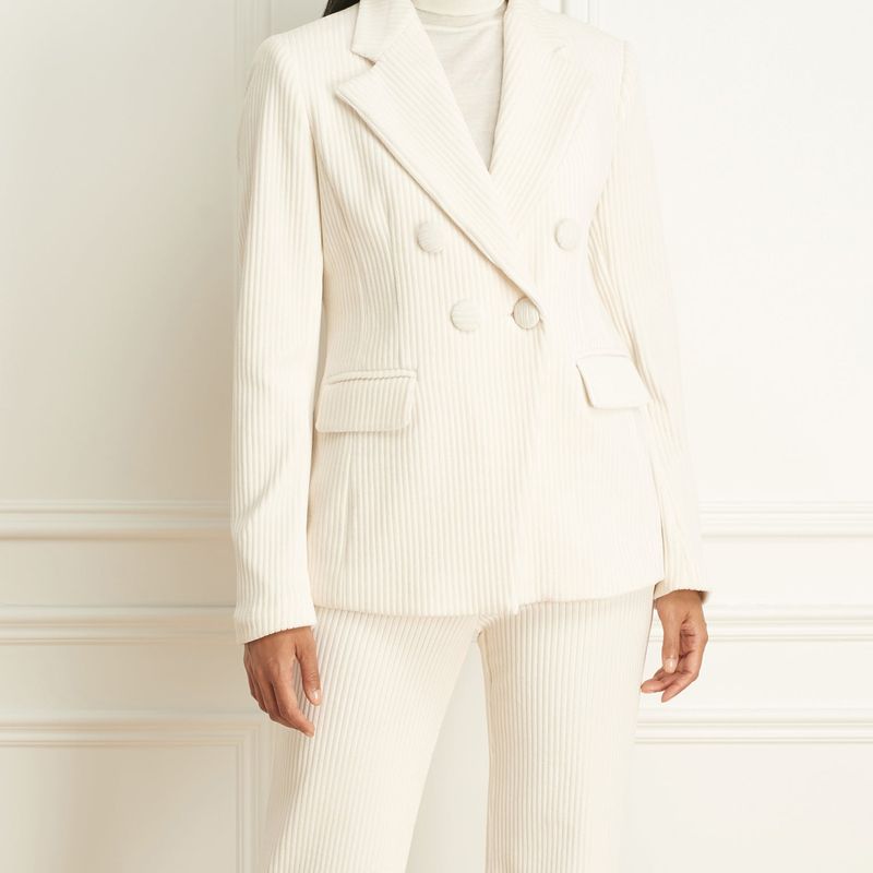 Corduroy Veston Faux Double-Breast