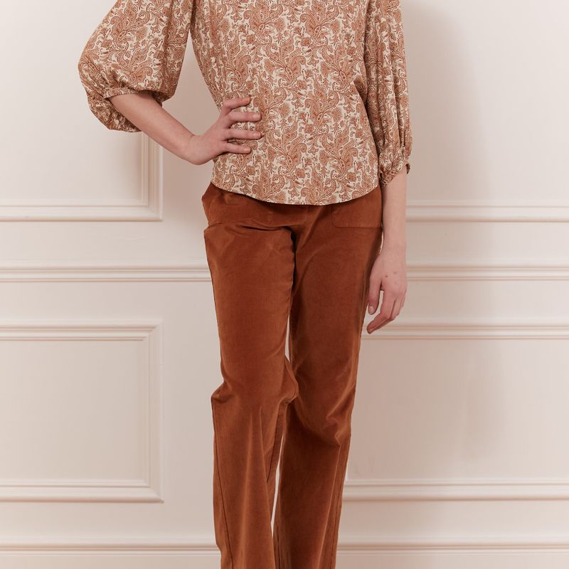 Blouse imprimée manche bouffante