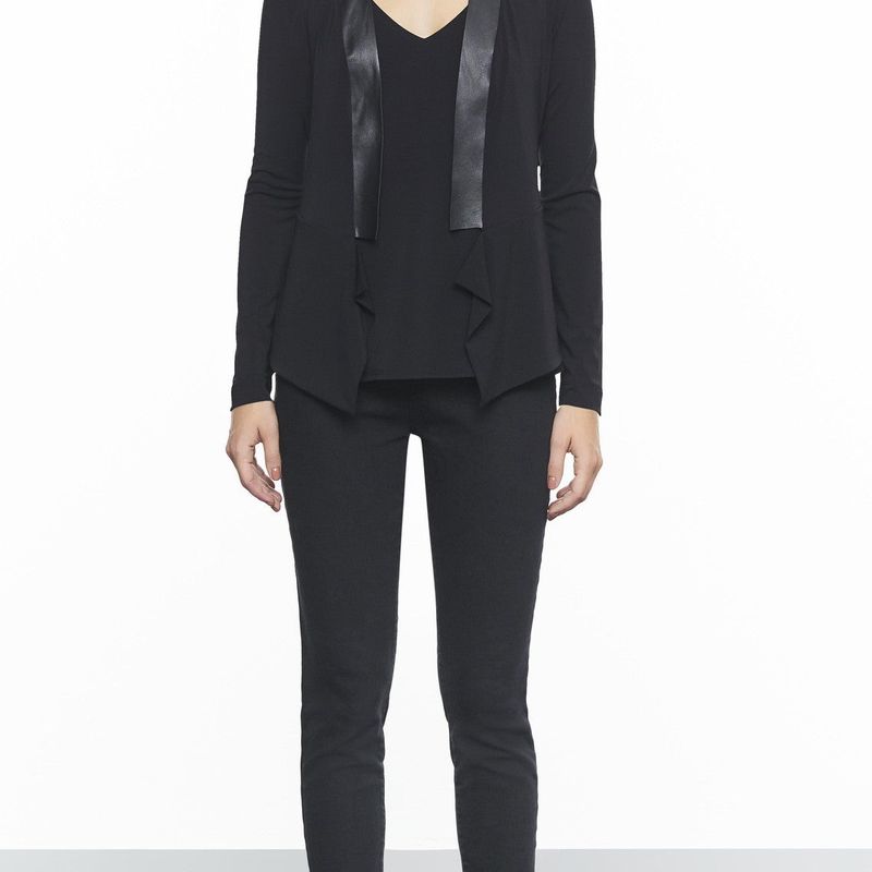 Jacket With Leather Detail