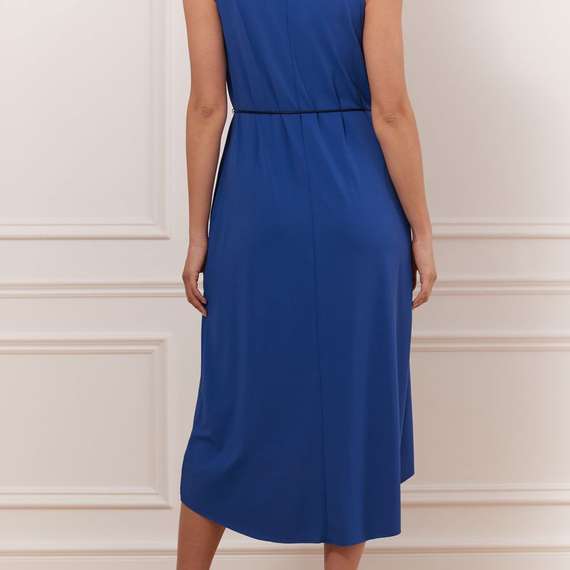 Matte Jersey Knotted Dress Wth Belt