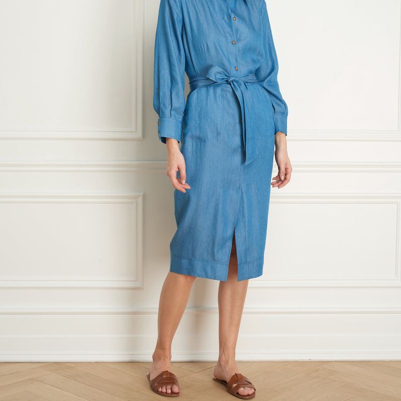 Polo shirt dress wth belt