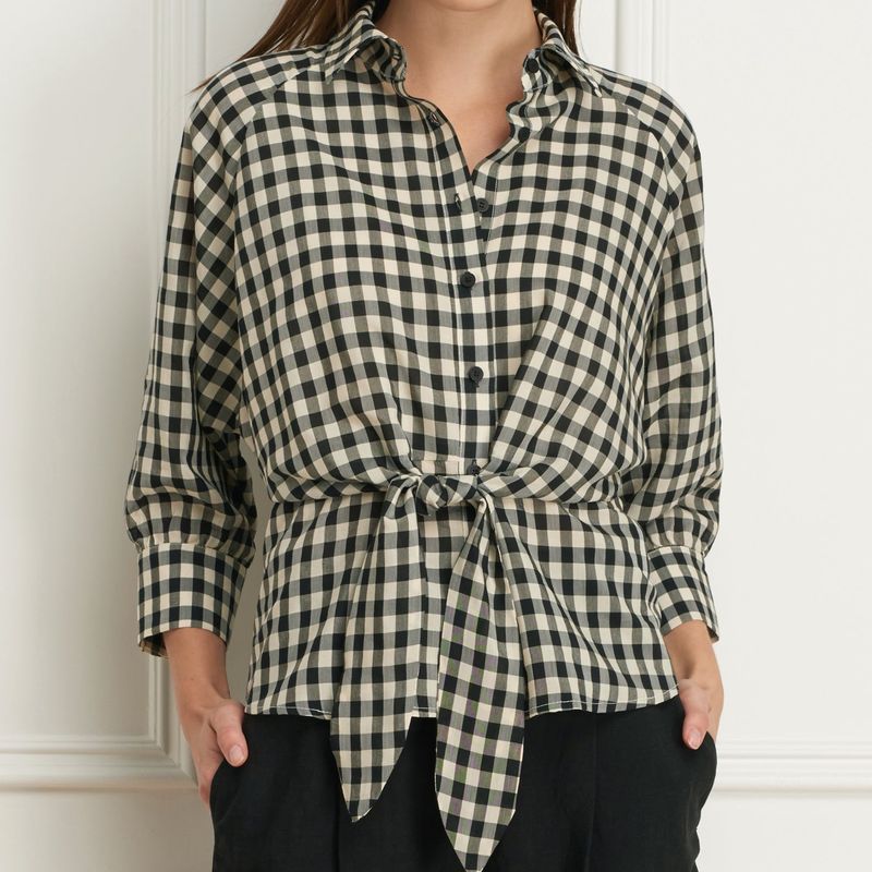 Tyed front shirt wth dolman sleeve