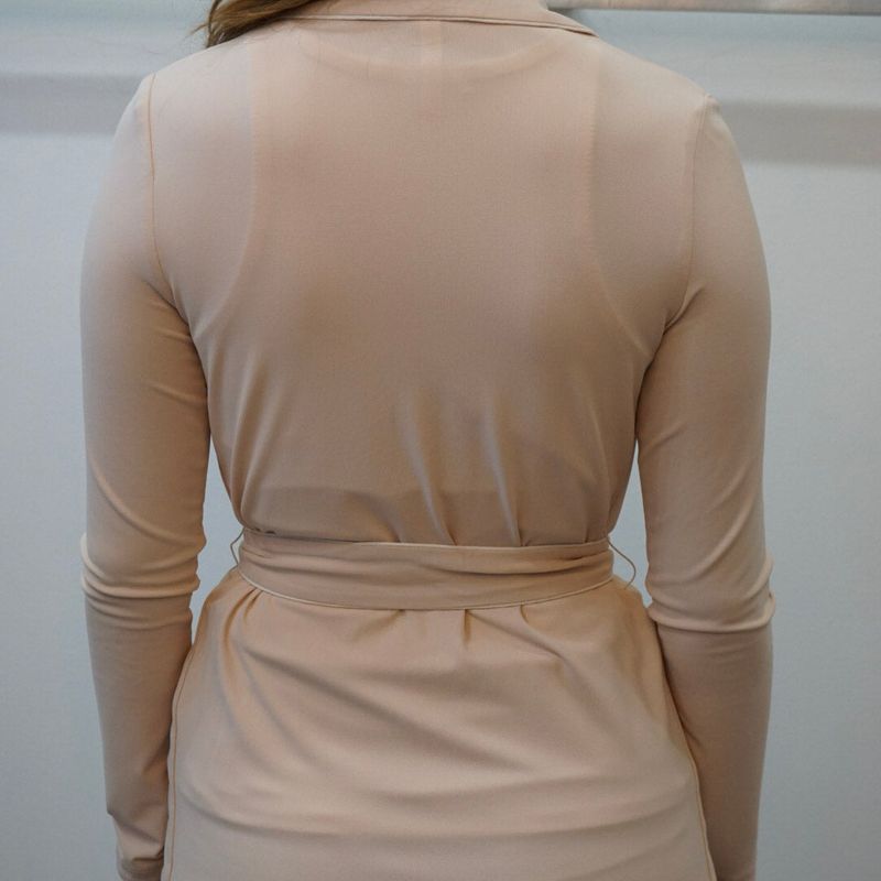 Jacket With Contrasting Detail And Belt