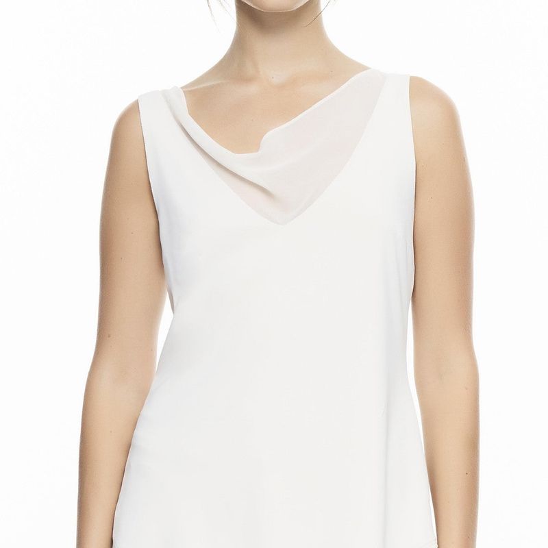 V-Neck Cami With Draped Vanessa Chiffon Detail