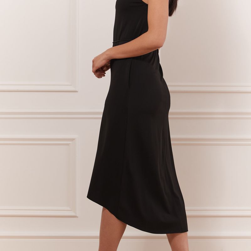 Matte Jersey Knotted Dress Wth Belt