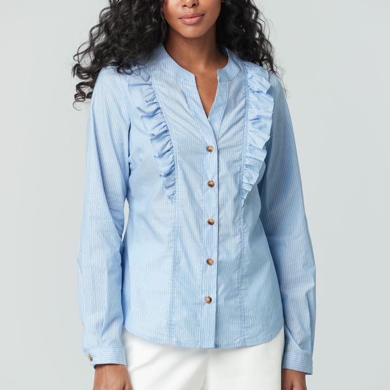 Blouse petits volants devant