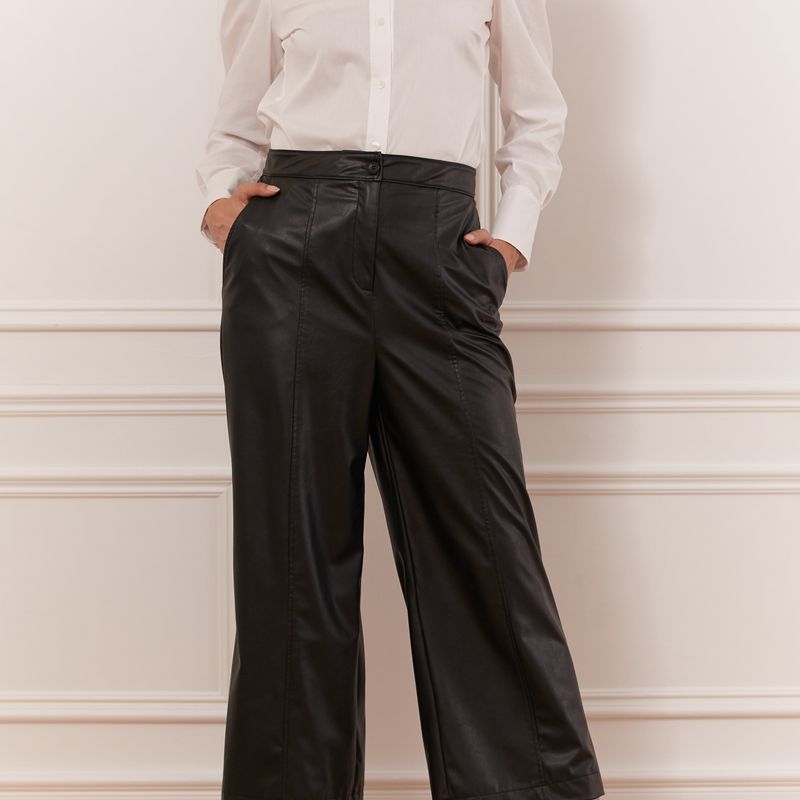 Pantalon court faux cuir