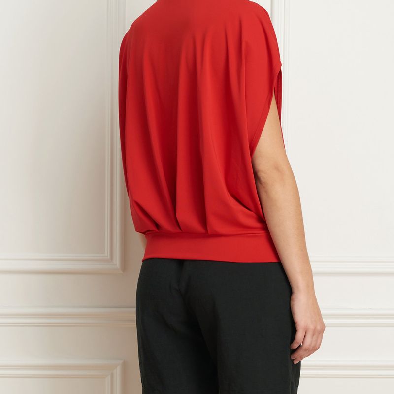 Dolman sleeve top with shirring