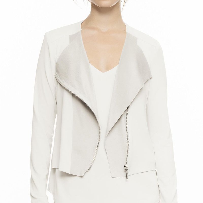 Short Jacket With Front Suede Detail