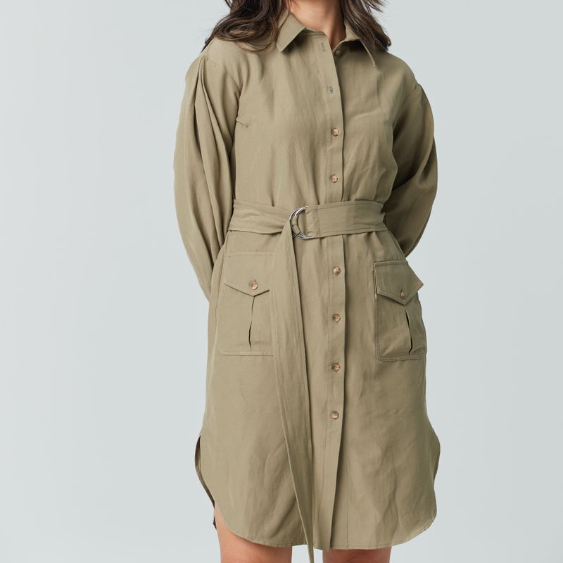 Robe safari manches bouffantes