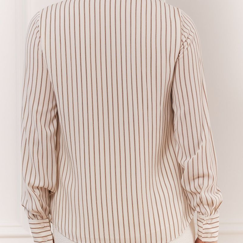 Pin Stripe Blouse With Tie