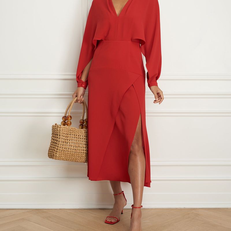 Flowy maxi dress with dolman sleeve