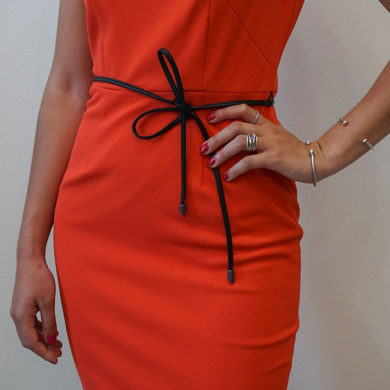 Cap Sleeve Dress With Belt