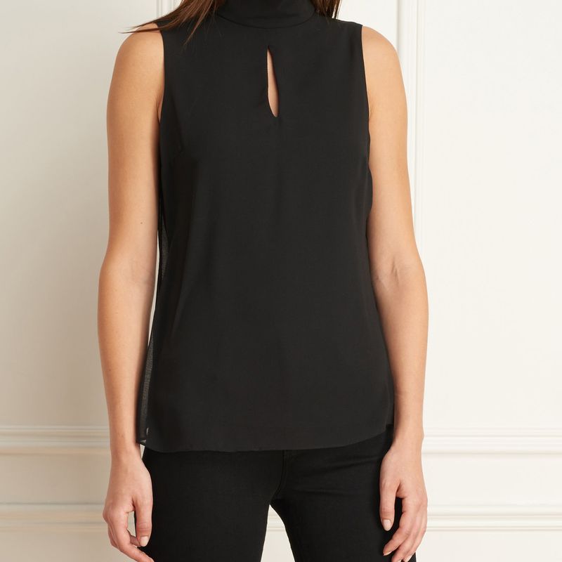 Sleeveless Top With Mock Neck