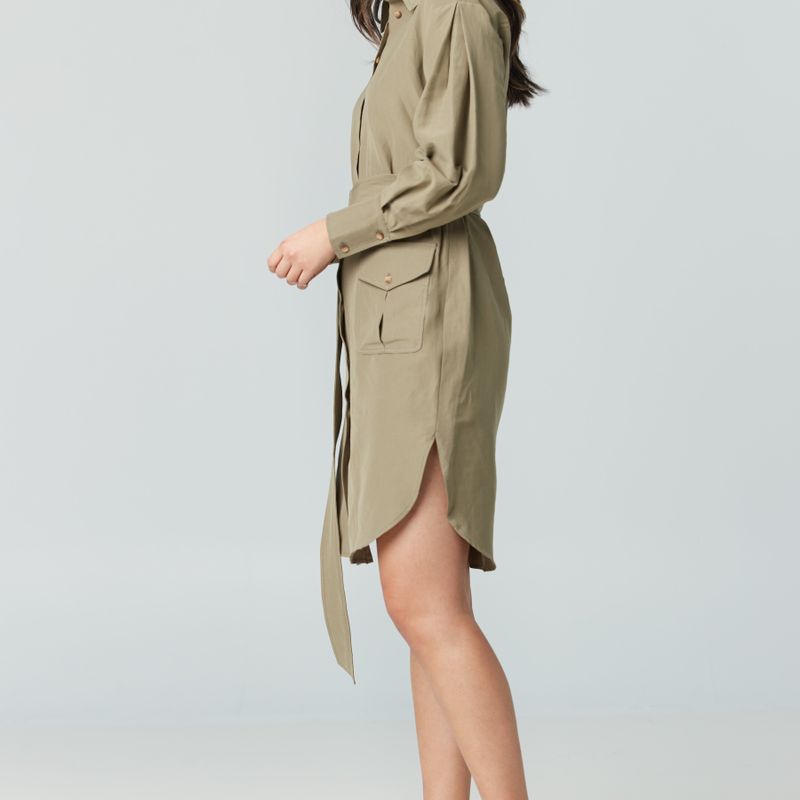 Robe safari manches bouffantes
