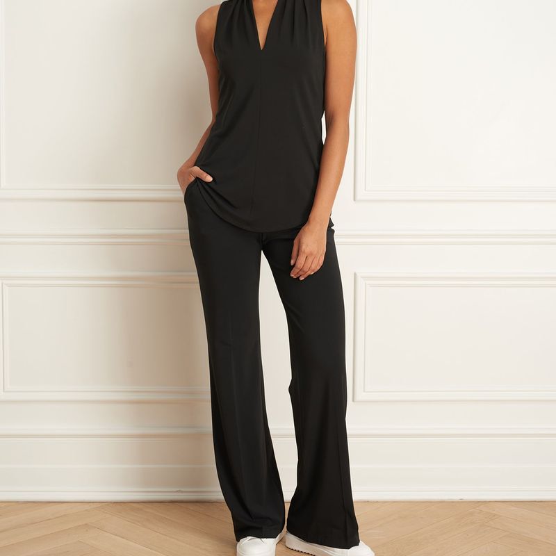 Pantalon en jersey mat avec bande élastique à la taille