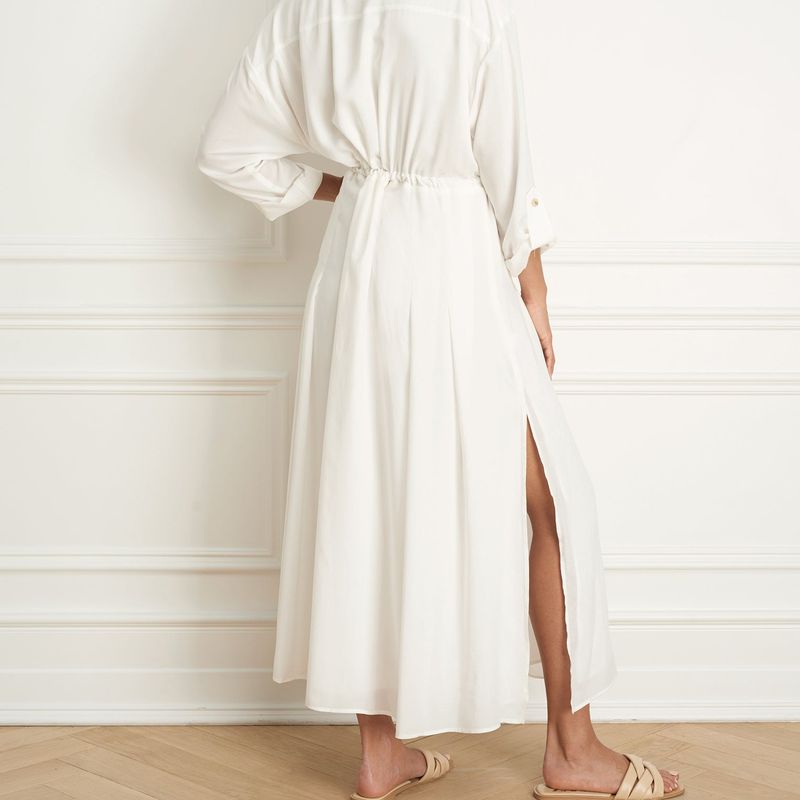 Flowy over shirt dress wth patch