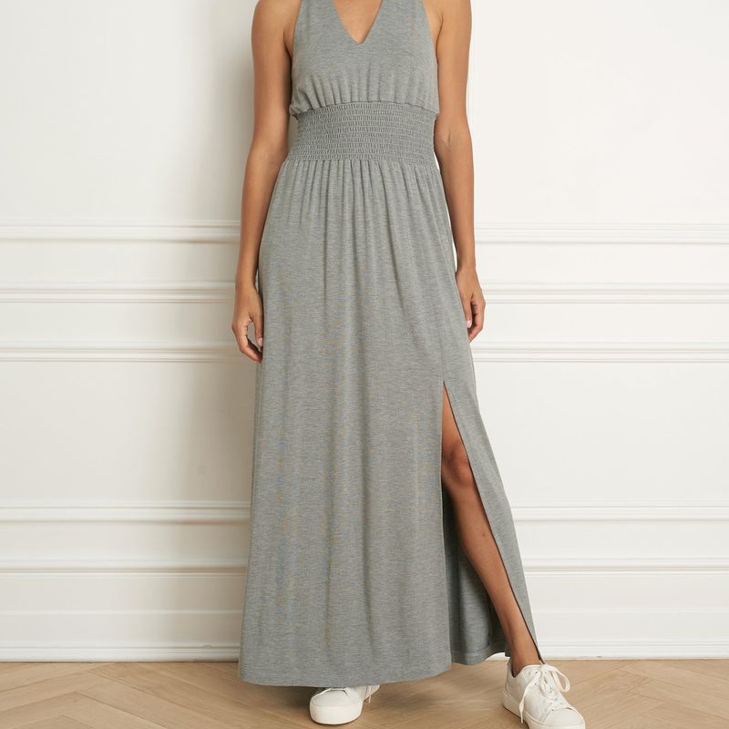 Halter dress wth shirred waist