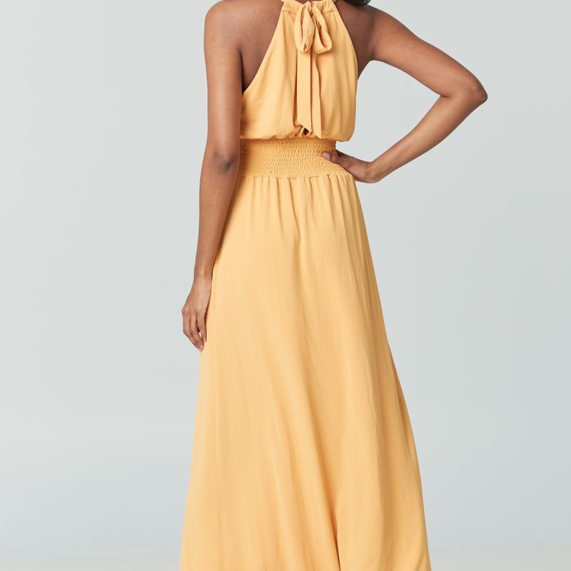 Robe maxi taille froncée