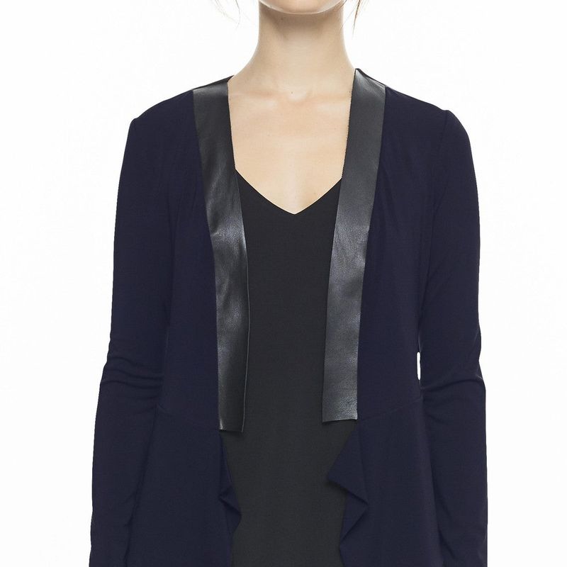 Jacket With Leather Detail