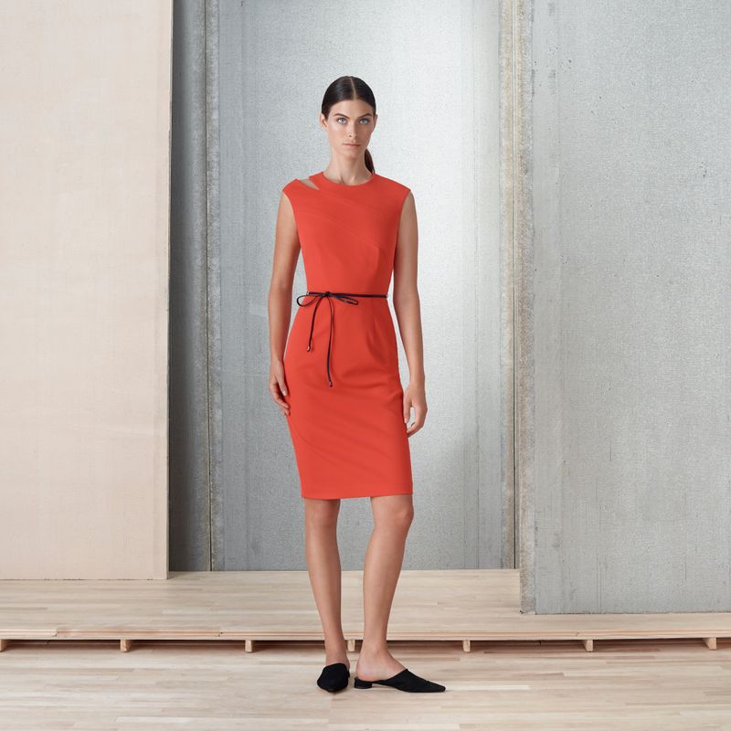 Cap Sleeve Dress With Belt