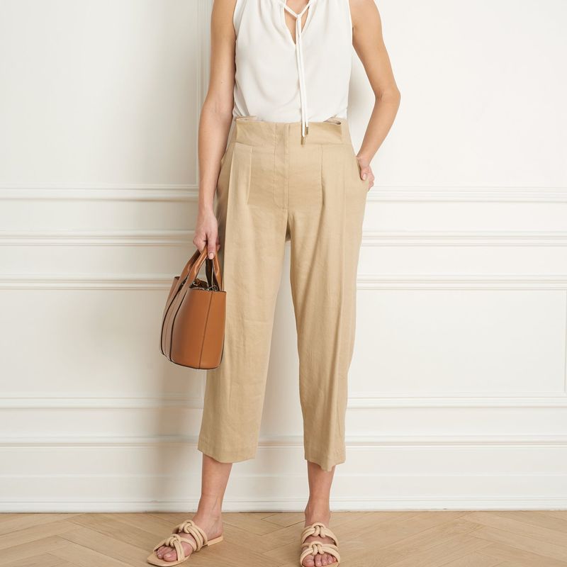 Cami wth ruffle collar shirred waist