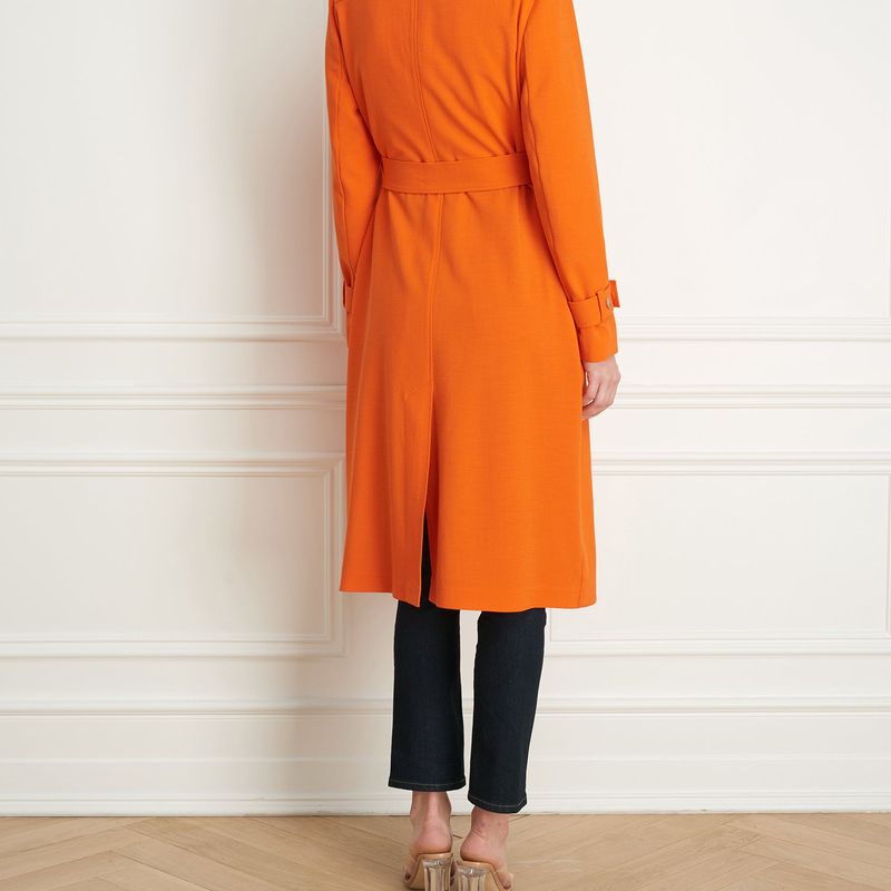Spring coat with shoulder flap
