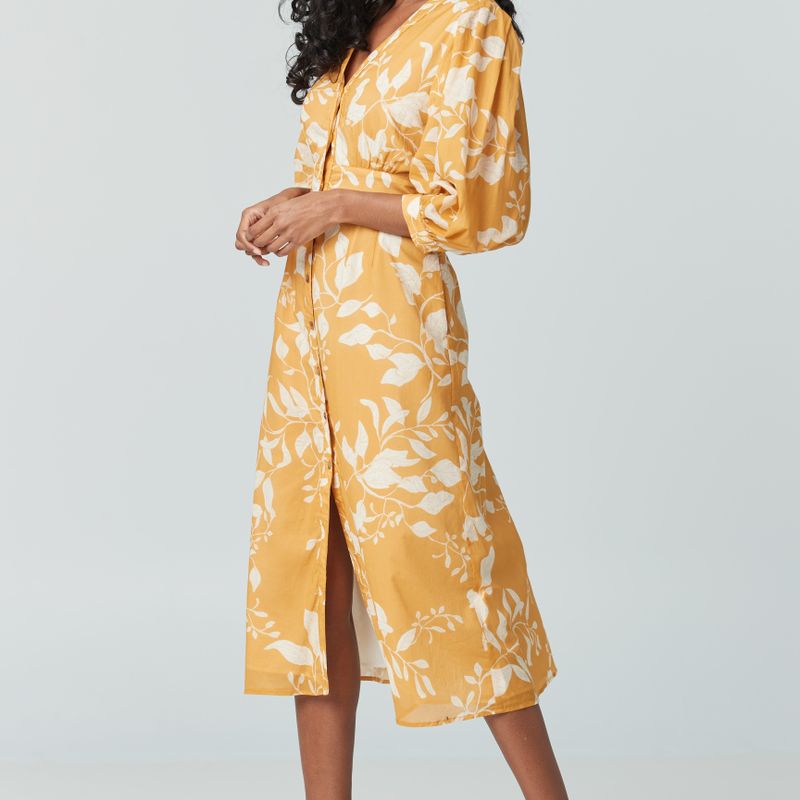Robe boutonnée manche bouffante