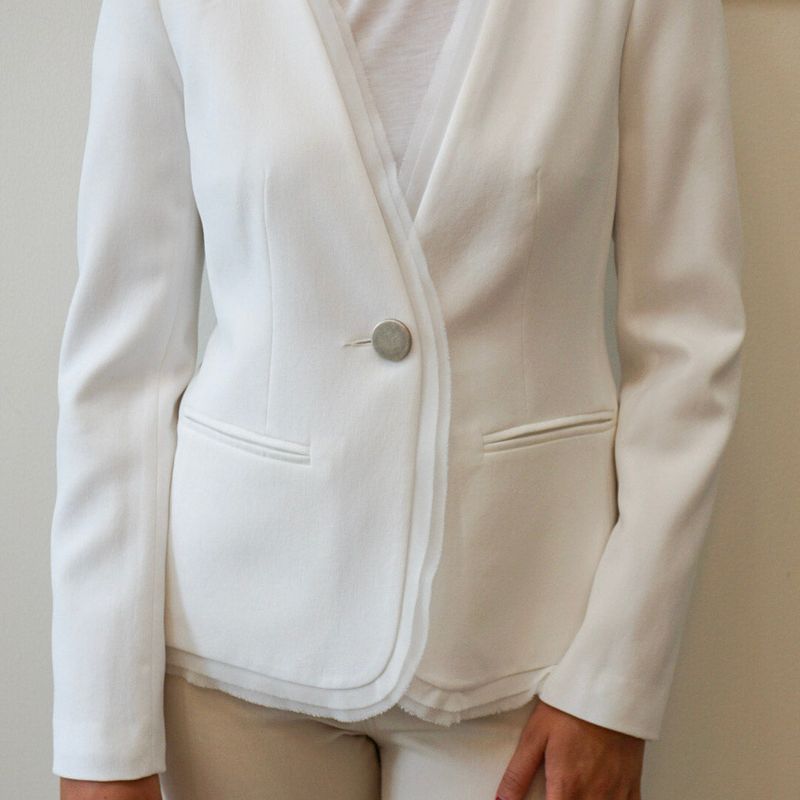Stretch Crepe Single Button Jacket