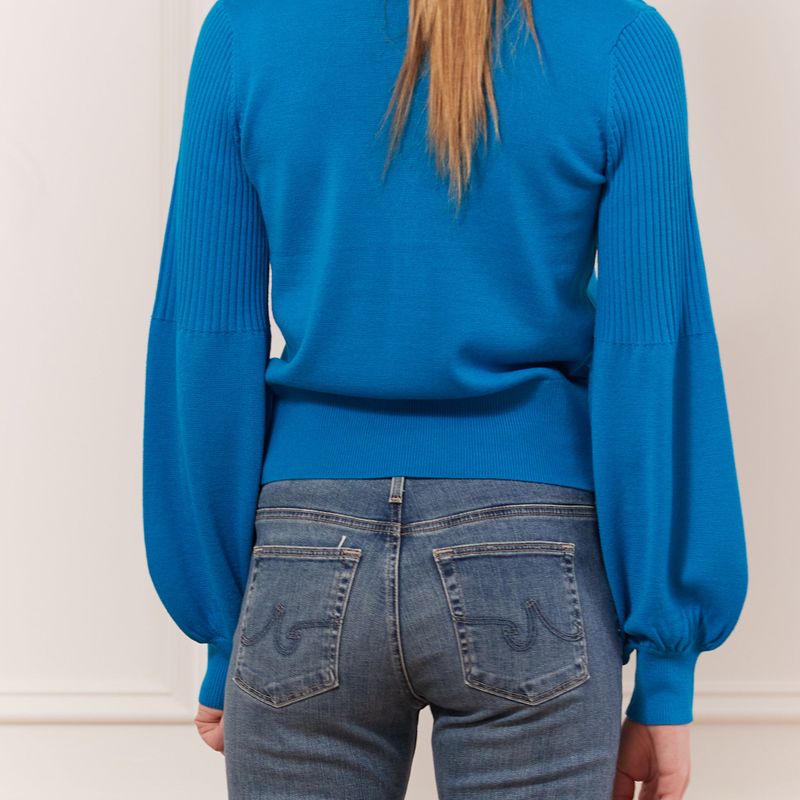 Cardigan court manche demi bouffante
