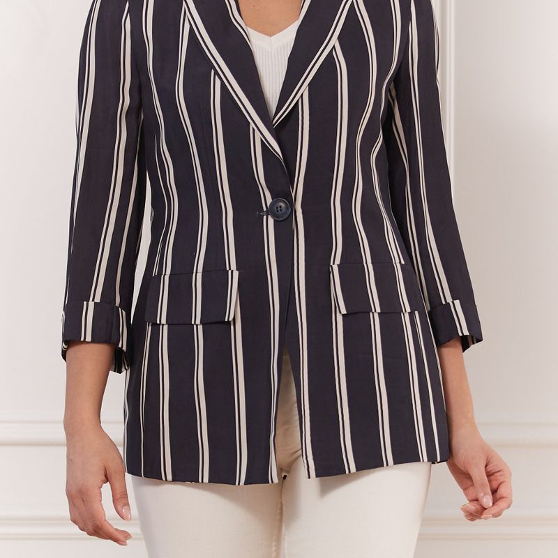 Striped Single Button Jacket