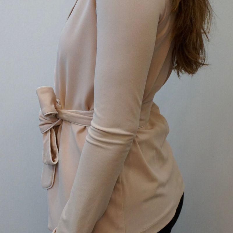 Jacket With Contrasting Detail And Belt