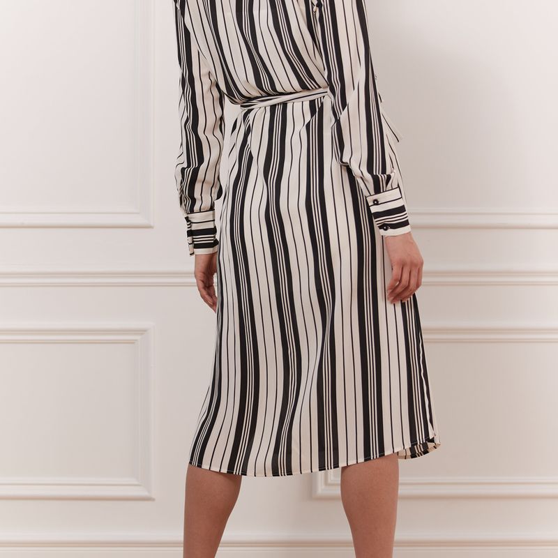 Striped button down dress with Belt