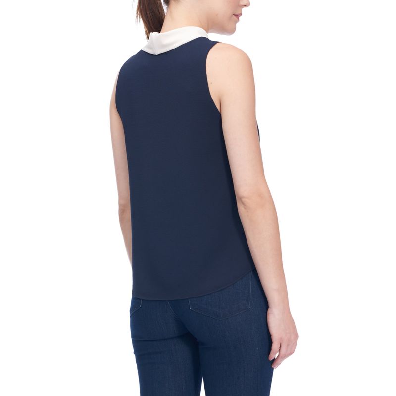Soft Crinkle Color Block Sleeveles Top