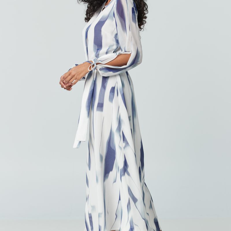 Robe maxi manche ouverte