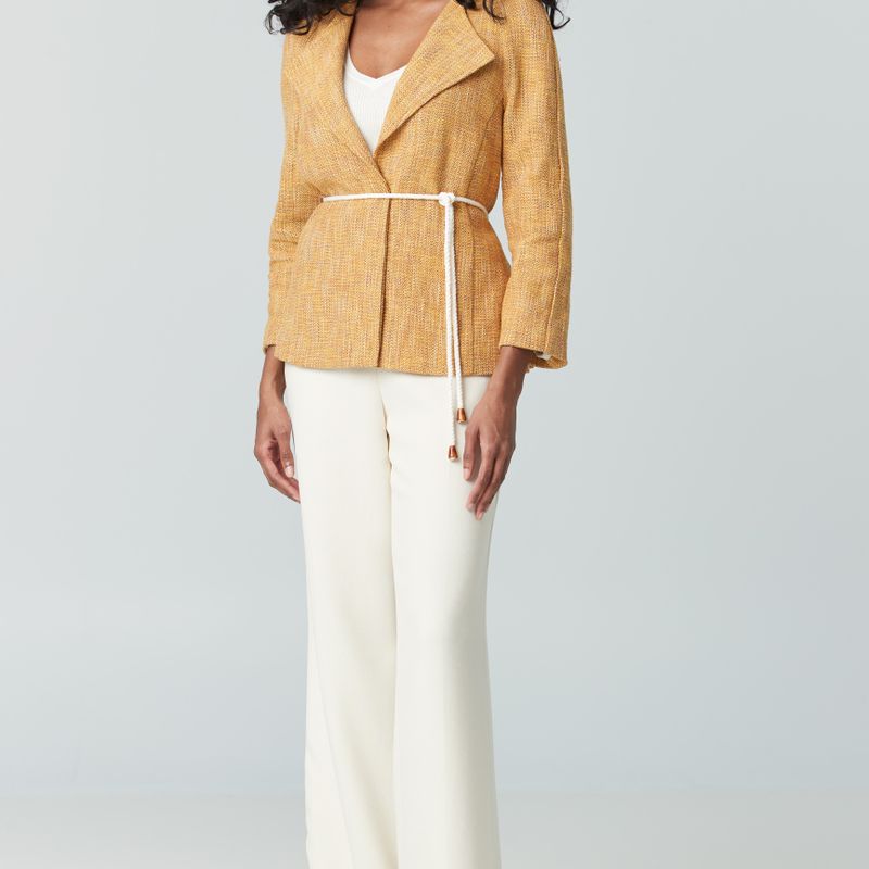 Jacket sans col bouton caché