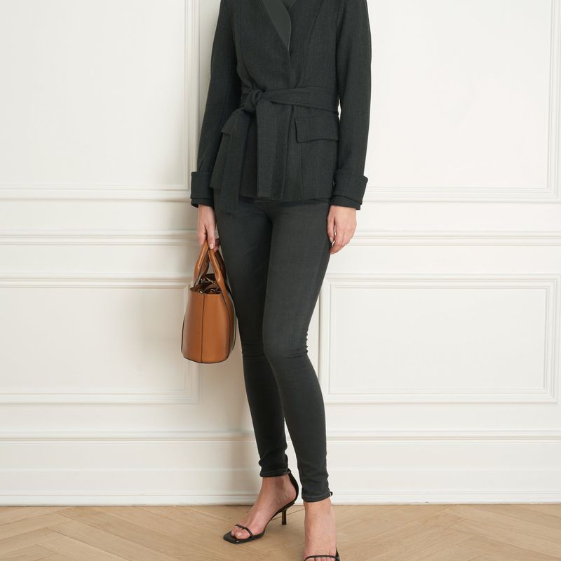 Veston avec ceinture en cuir