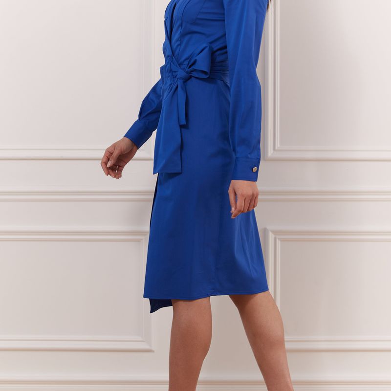 Fine Cotton Wrap Dress Wth Pockets