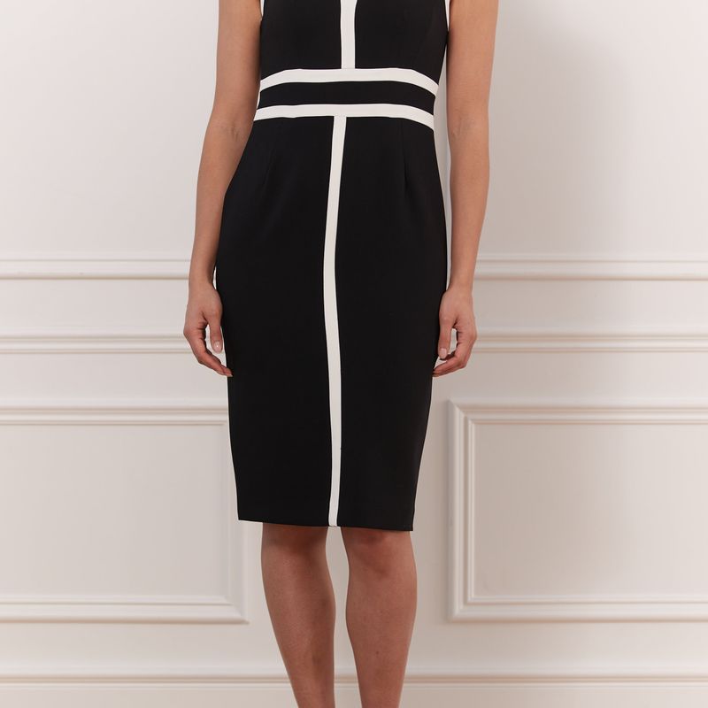 Fitted Dress Wth Contrasting Detail