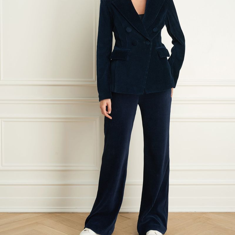 Corduroy Veston Faux Double-Breast