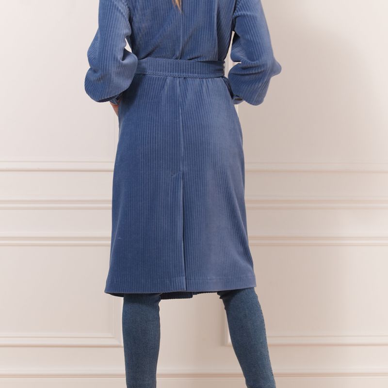 Manteau en velours côtelé à manches bouffantes