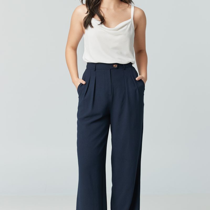 Pantalon avec plis