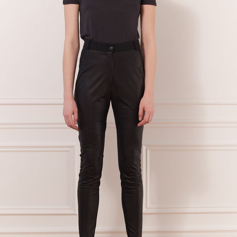 Pantalon combo cuir